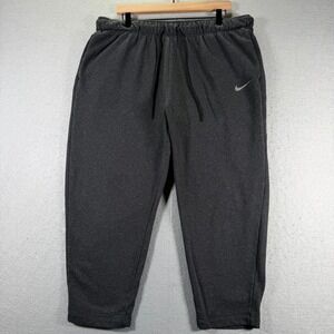 Nike Women's Plus Size 1X Dark Grey Fleece Sweatpants Drawstring Comfort‎ Fit